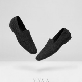  VIVAIA Square Cap Loafers Black