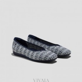 Bežecké topánky VIVAIA Štvorcová čiapka V-Cut Flats (Margot Walker) Ploché topánky Modrá