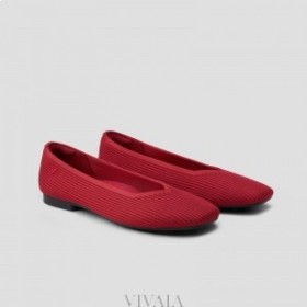  Štvorcová čiapka VIVAIA V-Cut Flats (Margot 2.0) Ploché topánky Červená