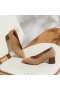 VIVAIA Almond Cap Heel (Tamia Block Heel) Visoke cipele Nutmeg