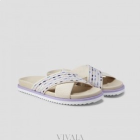  VIVAIA Criss Cross Straps Slides (Natalia) Sandale Plave