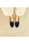  VIVAIA Rund-Toe Faux Mink-Knit Loafers Marinblå