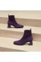 VIVAIA Stövlar med perforerade klackar med fyrkantig hatt (Melissa) Aubergine