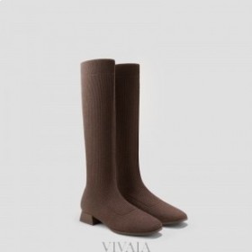  VIVAIA Square-Cap vattenavvisande ull Knähöga stövlar (Tara Pro) stövlar mörk choklad