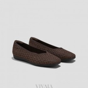 VIVAIA löparskor Fyrkantig keps V-Cut Flats (Margot Walker) Platta skor Mörk choklad