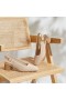  VIVAIA Kare Burun Blok Topuklu (Melody Slingback) Sandaletler Badem