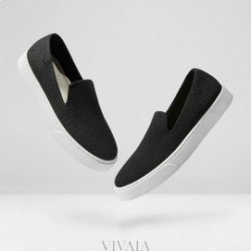  VIVAIA Yuvarlak Burunlu Slip-On Spor Ayakkabı Spor Ayakkabı Siyah