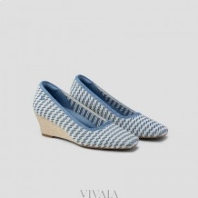  VIVAIA Kare Burunlu Kama (Margot Wedge Pro) Yüksek Ayakkabı Çizgili