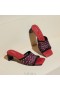  Sandalias de tacón de bloque con punta cuadrada VIVAIA (Juliet Pro) Sandalias Rosa Negro