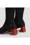 Botas altas hasta la rodilla de lana impermeables con punta cuadrada VIVAIA (Rebecca Pro） Botas rojas