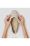 Zapatillas de running VIVAIA con punta cuadrada y corte en V (Margot Walker) Zapatos planos con rayas beige