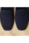  Mocasines de punto de visón sintético con puntera cuadrada de VIVAIA en azul marino