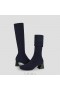  Botas hasta la rodilla de lana impermeables con punta cuadrada VIVAIA (Botas Rebecca Pro) Azul marino