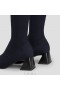  Botas hasta la rodilla de lana impermeables con punta cuadrada VIVAIA (Botas Rebecca Pro) Azul marino
