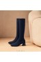  Botas hasta la rodilla de lana impermeables con punta cuadrada VIVAIA (Botas Rebecca Pro) Azul marino