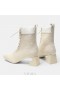  Botas de tacón con cordones y punta cuadrada de VIVAIA en color blanco