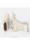  Botas de tacón con cordones y punta cuadrada de VIVAIA en color blanco