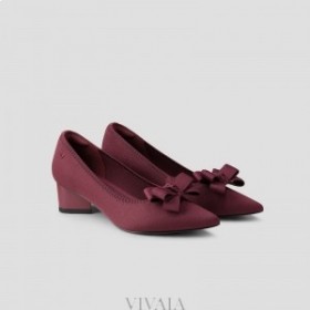  Zapatos altos de punta puntiaguda y tacón grueso VIVAIA (Tracy) en color rojo