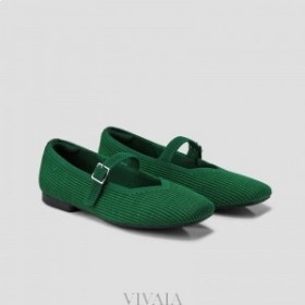  Zapatos planos Mary Jane con gorra cuadrada VIVAIA (Margot Mary-Jane) en color verde