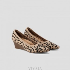  Zapatos altos VIVAIA con cuña puntiaguda (Aria Wedge Pro) de leopardo oscuro