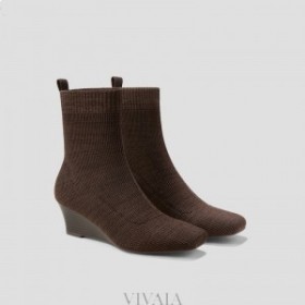  Botas impermeables con puntera cuadrada VIVAIA (botín de cuña Margot) Botas Chocolate oscuro