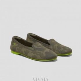  Mocasines de punto con punta redonda VIVAIA (Audrey) Zapatos bajos Camuflaje oscuro