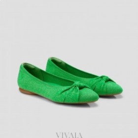  VIVAIA Almond Cap Knotted Flats (Bibi) Zapatos planos verdes