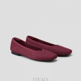  VIVAIA Zapatos planos con punta cuadrada y corte en V (Margot 2.0) Zapatos planos Burdeos