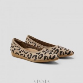 Zapatillas de running VIVAIA Bailarinas puntiagudas (Aria Walker) Zapatos planos Leopardo oscuro