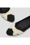  VIVAIA Almond Cap Knotted Flats (Bibi) Flat Shoes Black White