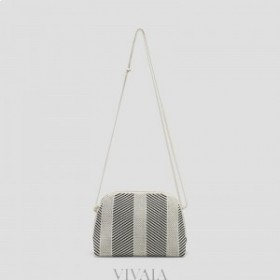  Crossbody kabelka VIVAIA Eliza-Black & Cream Ivory Taška přes rameno Černá Bílá