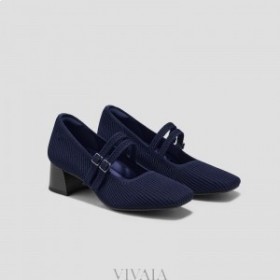  VIVAIA Square-Toe Mary-Jane Heels (Melody Pro Mary-Jane) Vysoké boty Navy