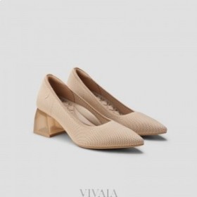 Vysoké boty VIVAIA Pointed-Cap Block (Aria Block Heel) Mandlové