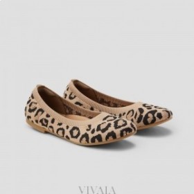  Ploché boty VIVAIA s kulatou špičkou (Claire) Tmavý leopard