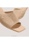  VIVAIA Square-Toe Block Hæl Slides (Juliet) Sandaler Mandel Mesh