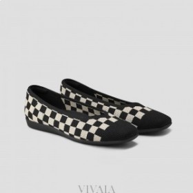 VIVAIA løbesko Square Cap V-Cut Flats (Margot Walker) Flat Shoes Checker