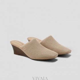  VIVAIA Kilemuldyr med firkantet tå (Margot Wedge Mules) Muldyr Mandel