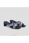  VIVAIA Square-Toe Block Heel Criss-Cross Sandaal (Jennifer) Sandalen Marineblauwe Strepen