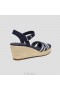  VIVAIA Ronde teen Wedge Sandalen (Sally Pro) sandalen marineblauwe strepen