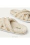  VIVAIA Furry Criss-Cross Strap Slippers (Hannah) Muiltjes Wit