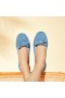  VIVAIA Ronde Teen Flat (Claire) + Gratis Strik Flat Schoenen Blauw