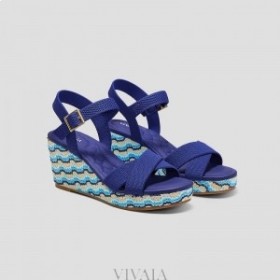  VIVAIA Ronde-neus Wedge Sandalen (Sally Pro) Sandalen Lapis