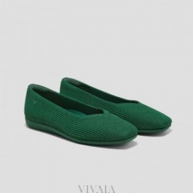 VIVAIA hardloopschoenen Square Cap V-Cut Flats (Margot Walker) Platte schoenen Groen