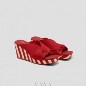  VIVAIA Square-Toe Wedge Sandalen (Laura) Sandalen Rood