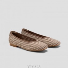  VIVAIA Square Cap V-Cut Flats (Margot 2.0) Platte schoenen Espresso Houndstooth