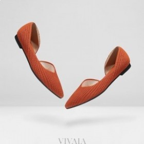  VIVAIA Puntmuts Gestreepte Flats Platte Schoenen Oranje