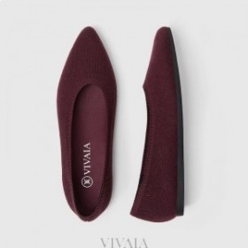  VIVAIA Puntmuts Ballet Wollen Flats (Winter Special) Platte schoenen Rood
