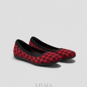 VIVAIA Ronde Teen Flats (Claire Walker) Platte Schoenen Rood
