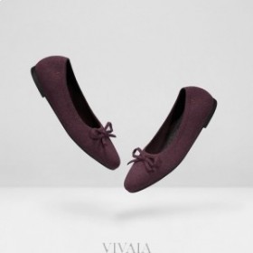  VIVAIA Ronde neus Bow opvouwbare flats platte schoenen rood
