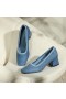 VIVAIA Square-Toe Chunky Heels (Melody) High Shoes Siniset